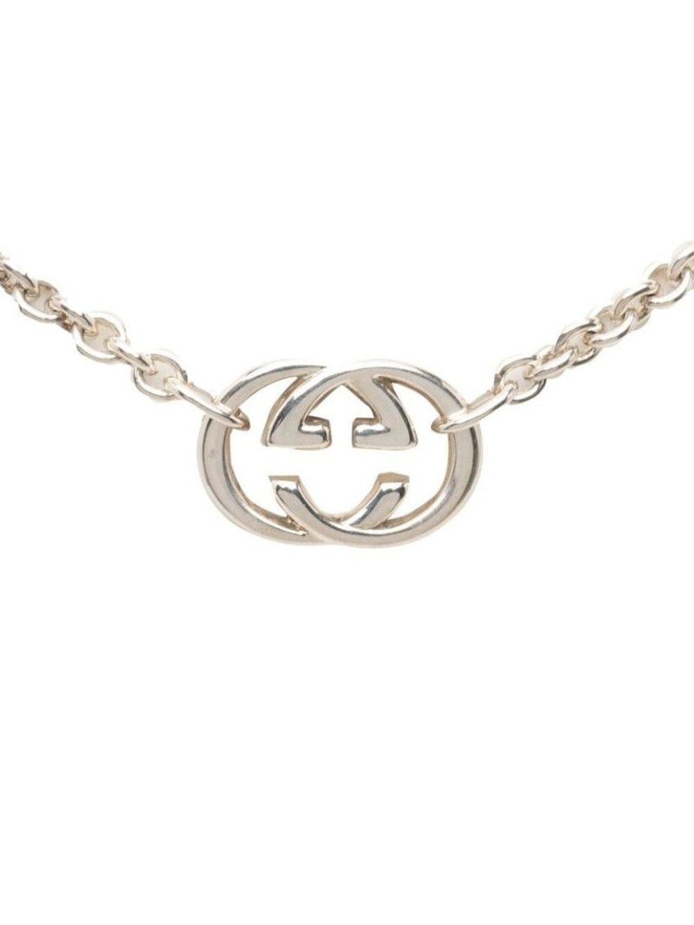 Gucci Chain GG Logo Pendant Silver